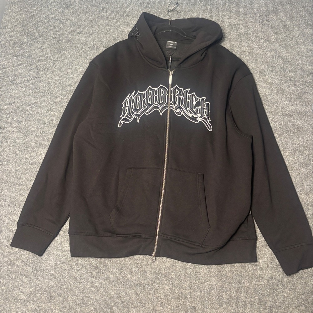 Hoodrich Full Zip Hoodie Mens XXL Black Gothic Ritual Product of the Streets NWT